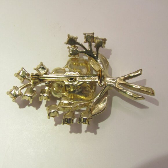 Vintage Coro Flower Brooch and Earrings Set - Picture 4 of 15
